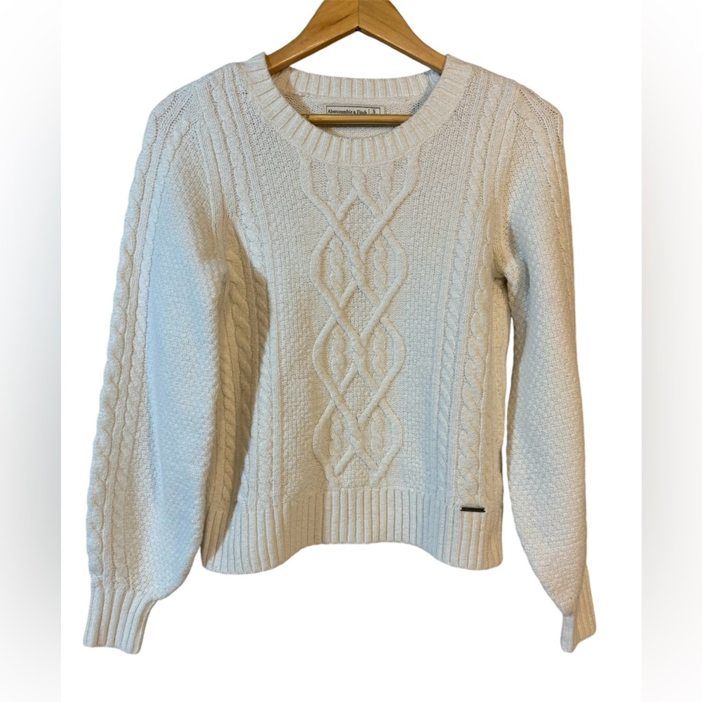 Abercrombie & Fitch Off White/Cream Sweater Quilted Type Material-Size S